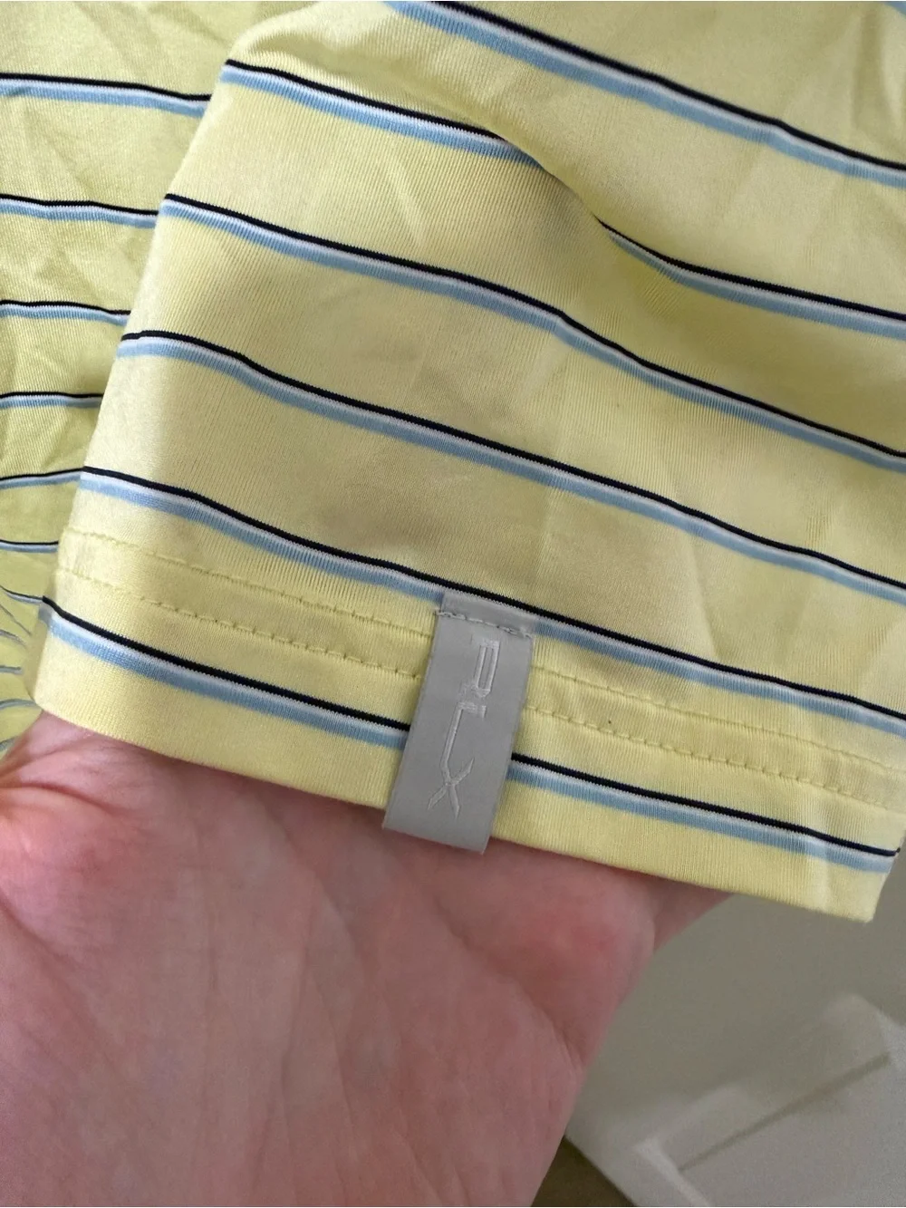 Ralph Lauren Yellow Striped Polo with US Open Pinehurst Embroidered Logo